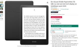 Amazon Kindle Paperwhite 16 GB 6.8" e-reader voor €134,99 via Amazon Prime