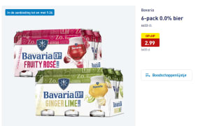Six pack Bavaria 0.0 Ginger Lime of fruity rosé voor €2,99 bij de Aldi