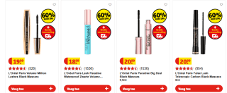 Alle L'oreal mascara 60% korting bij Kruidvat