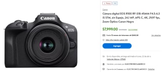 Canon EOS R100 RF-S18-45MM F4.5-6.3 IS STM por $7,999 en Walmart