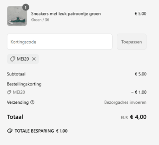 20% korting op alles (ook sale) bij Goedkopeschoenen