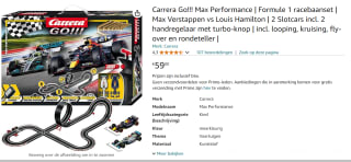Carrera Go!!! Max Performance, 6.3 M. Max Verstappen en Lewis Hamilton voor €51,99 bij Amazon