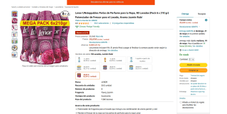 Lenor UNstoppables Perlas de Perfume para la Ropa 90 Lavados 6 unidades de 210gr por 26,65€