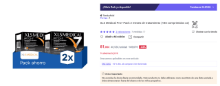 XLS Medical Pro7 Pack 2 meses de tratamiento (180 comprimidos x2) por 81,06€