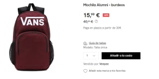 Mochila Vans ALUMNI por 15.99€