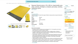 Manta de pícnic Roysmart 210x200cm impermeable por solo 8,20€