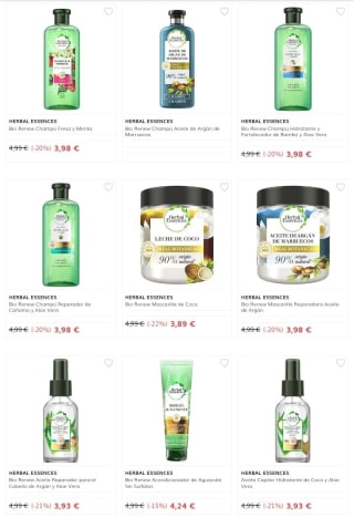 -50% de Descuento en la Segunda Unidad Herbal Essences.