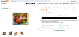Imaginext Jurassic World Tiranosaurio Megamandíbulas a la fuga marca Fisher-Price poor 29,99€