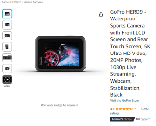 Pick the GoPro HERO9 waterproof sports camera from Amazon as low as £179