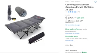 Catre Plegable Acampar Campismo Portatil 68x190cm por $899 en Mercado Libre