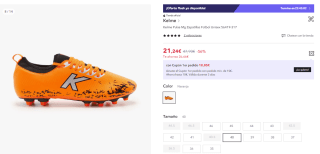 Zapatillas Fútbol Kelme Pulse Mg por 21.24€ (Cuenta Nueva 12.74€)