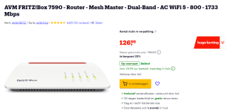 AVM FRITZ!Box 7590 WiFi Router voor €126,99 bij Bol