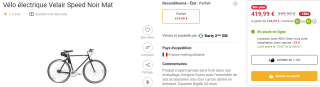 Vélo électrique Velair Speed à 419,99€