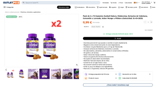 Pack de 2 x 72 Gummies ZzzQuil Natura por 9,99€