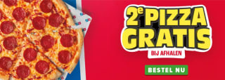 2e pizza gratis bij afhalen bij Domino's Pizza
