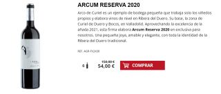 6 Botellas de Arcum Reserva 2020 por 44€