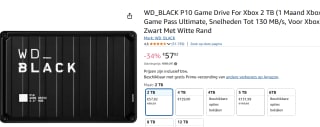 Western Digital P10 externe harde schijf 2 TB Zwart voor €57,82 bij Amazon