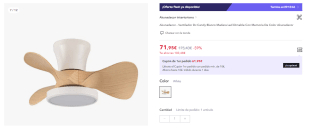 Ventilador de techo Candy por 71.95€ (Cuenta Nueva 61.95€)