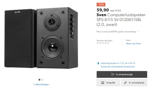 Sven Computerluidspreker SPS-611S SV-0120611SBL (2.0, zwart) voor €59,90 bij Galaxus