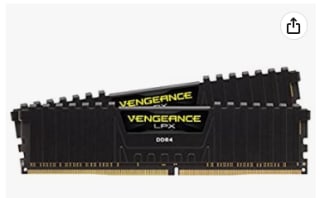 Corsair CMK16GX4M2B3200C16 Vengeance LPX 16 GB (2 x 8 GB) DDR4 3200 MHz C16 XMP 2.0 , Negro por 66,99€