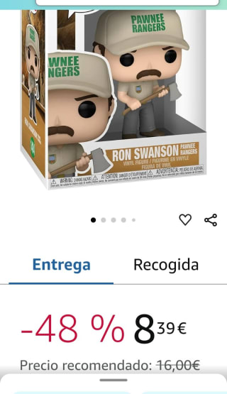 Funko Pop TV Ron Swanson por 8,39€.