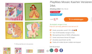 PlayMais Mosaic Kaarten Versieren, 24st. voor €5 bij Lobbes