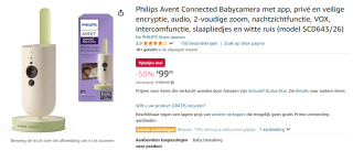 Philips Avent SCD643/26 babyfoon voor €99,99 bij Amazon
