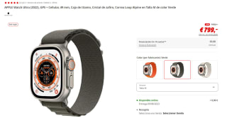 Apple Watch Ultra (2022) GPS + Celular - 49mm por 799€