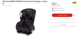Silla de Coche BEBÉ CONFORT Sweet Safe Full de 0-18 kg Grupo 0+/1 por 69.99€