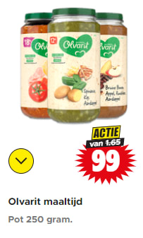 Alle Olvarit maaltijden 12-18 maanden voor €1 bij Dirk