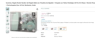 Pack 4 piezas Suavinex Muselina de Algodón + Chupete con Tetina + Broche Pinza + Portachupetes por 17,99€