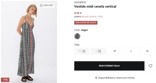 Vestido midi cenefa vertical Springfield por 7.99€