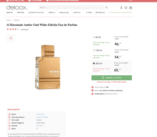 Al Haramain Amber Oud White Edition Eau de Parfum 200ml por solo 65,99€