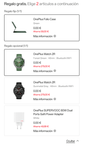 OnePlus Pad de 8GB/128 GB + OnePlus Folio Case + Reloj OnePlus Watch 2R por 329€