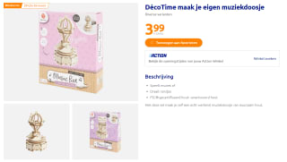 DécoTime maak je eigen muziekdoosje voor €3,99 bij Action