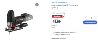 PARKSIDE PERFORMANCE Accu-decoupeerzaag 20V voor €49,99 bij Lidl