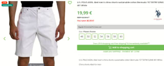 U.S. Polo Assn korte chino broek voor €19,99 bij Outlet46