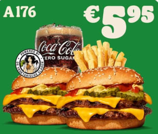 2 Veggie Double Cheeseburger menu voor €5,95 bij Burger King