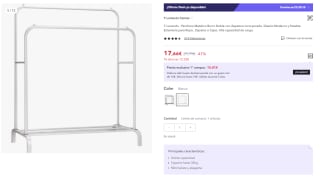 Perchero Burro Doble Rail por 8.83€.