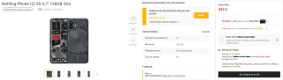 Nothing Phone (2) 5G de 128GB por 399€