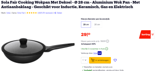 Sola Fair wokpan voor maar €29,50 bij Bol.com