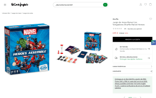 Juego de mesa Marvel Los Vengadores Shuffle Marvel Heroes por 8,95€