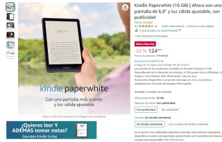 Kindle (modelo de 2022) por 89,99€ y Kindle Paperwhite (16 GB) por 124,99€