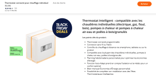 Thermostat connecté Netatmo à 99,99€
