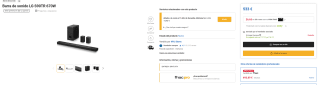 Barra de sonido LG S90TR, Bluetooth, Inalámbrico, 670 W + 200€ reembolso por 533€