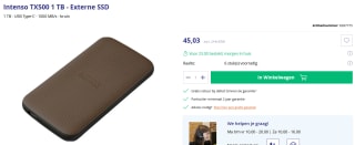 Intenso Externe SSD TX500, 1 TB Portable Solid State Drive voor €45,03 bij Azerty