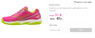 Zapatillas de Padel para Mujer Mizuno BREAK SHOT 4 por 31€