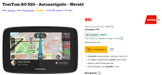 TomTom GO 520 GPS voor €99 bij Bol