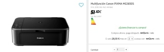 Impresora Canon Pixma MG3650S Multifunción Wifi por 51.1€
