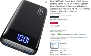 INIU 20000mAh Power Bank voor €18,42 dmv code bij Amazon